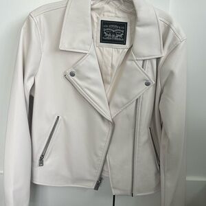 Levi's Cream Off-White Moto Jacket NEW